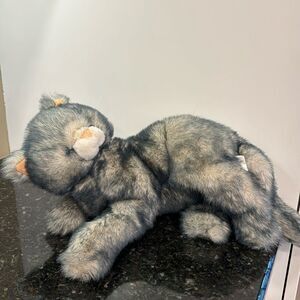 Grey cat/kitten with pink ears & nose. Size 17”